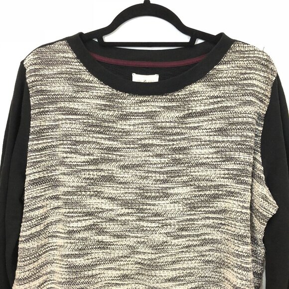 Lou & Grey Women Black & White Textured Knit Long Sleeve Sweater Size L Pullover - Picture 4 of 7